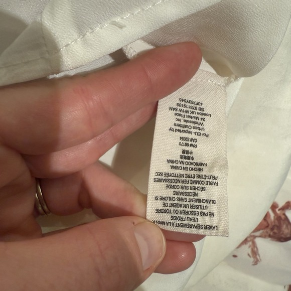 Free People Accordion Pleated Dress Medium Cream Pink Roses, Cottage, Garden - Picture 8 of 9